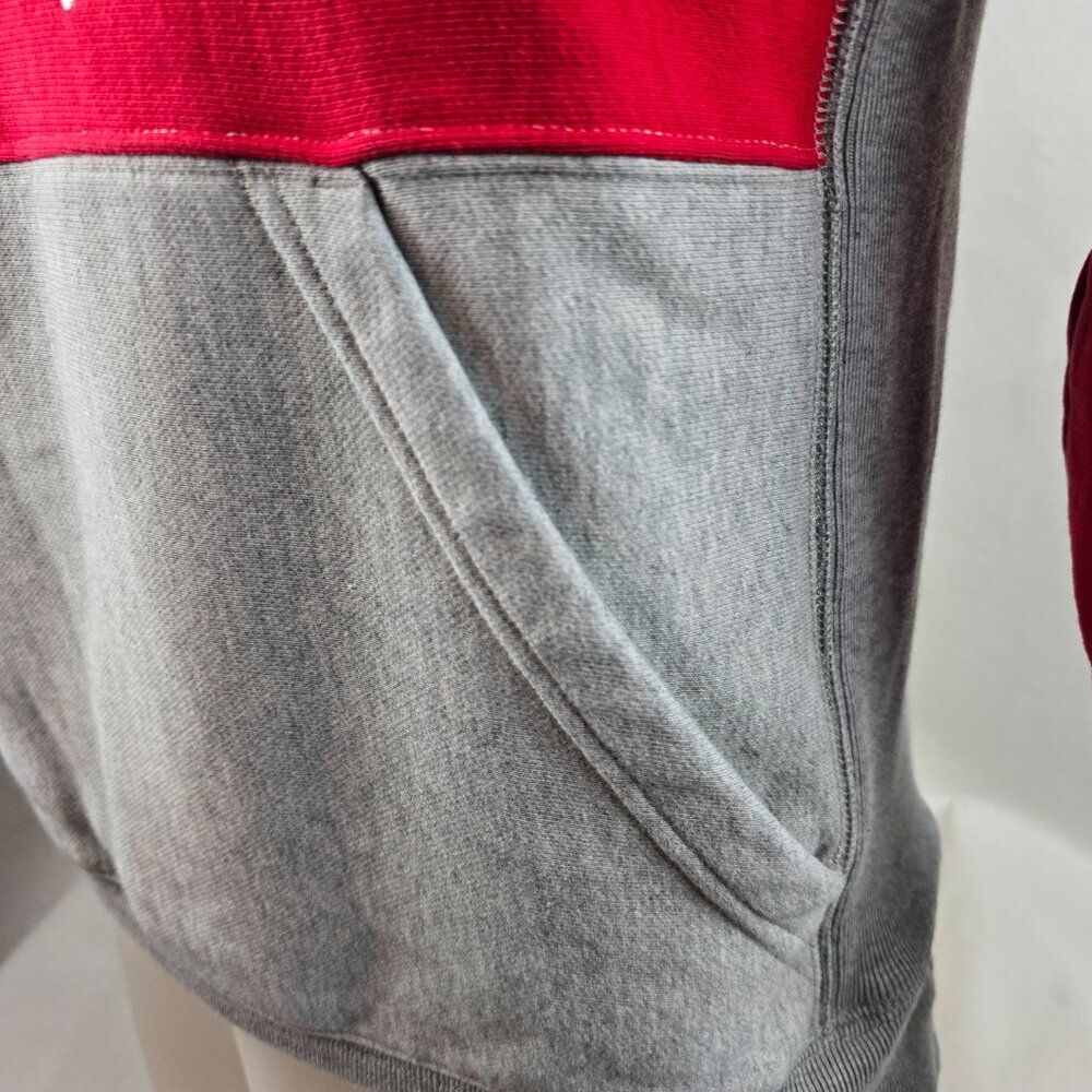 Champion Reverse Weave Mens Small Gray Red Navy Pullover Quarter Zip Sweatshirt - Picture 4 of 9
